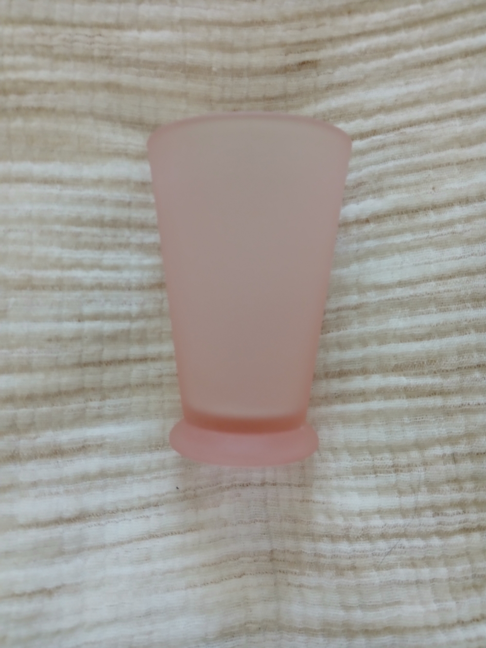 (2/15$)Frosted Pink Umbra Tumbler/ 1970s-1980s Bathroom Glass